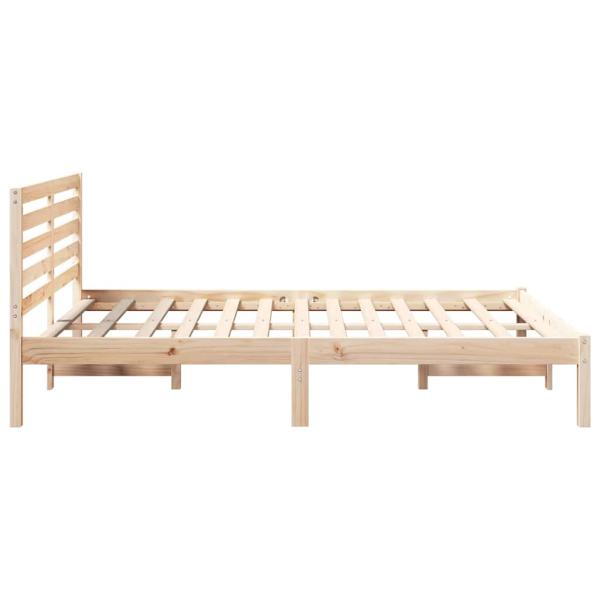 Bettgestell mit Kopfteil Braun 140 x 190 cm Massivkiefer