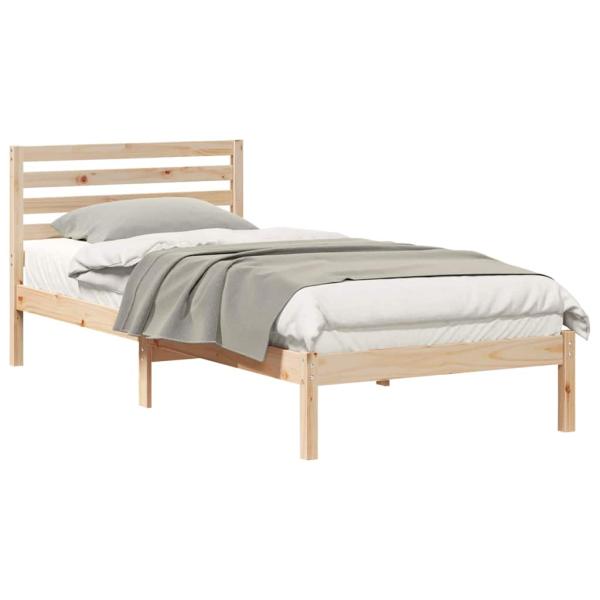 Bettgestell mit Kopfteil Braun 100 x 210 cm Massivkiefer