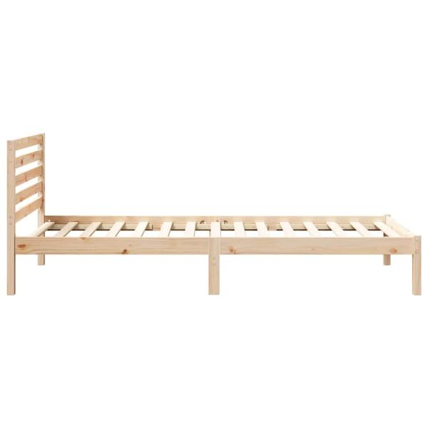 Bettgestell mit Kopfteil Braun 100 x 210 cm Massivkiefer