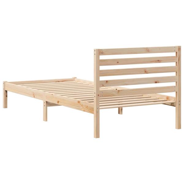 Bettgestell mit Kopfteil Braun 100 x 210 cm Massivkiefer