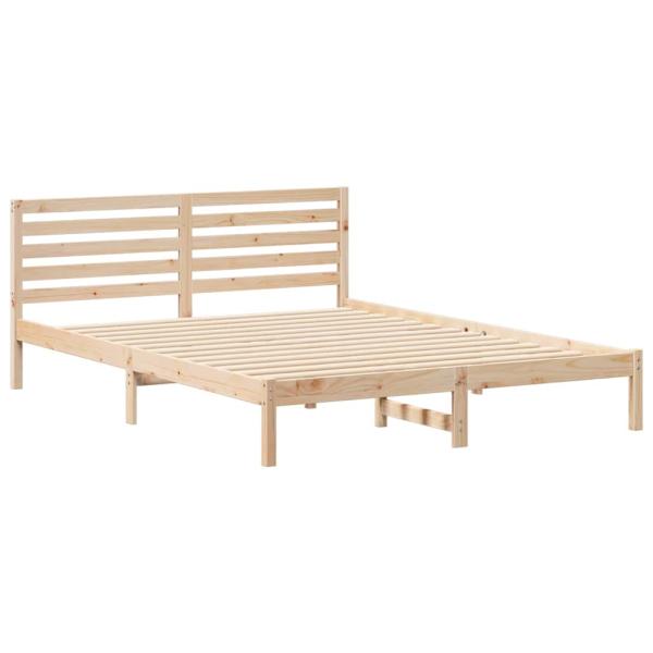 Bettgestell mit Kopfteil Braun 160 x 210 cm Massivkiefer