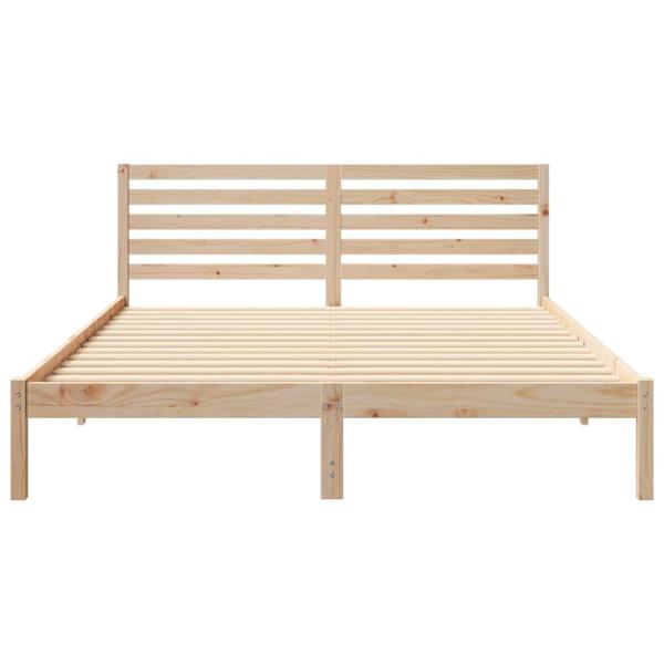 Bettgestell mit Kopfteil Braun 160 x 210 cm Massivkiefer