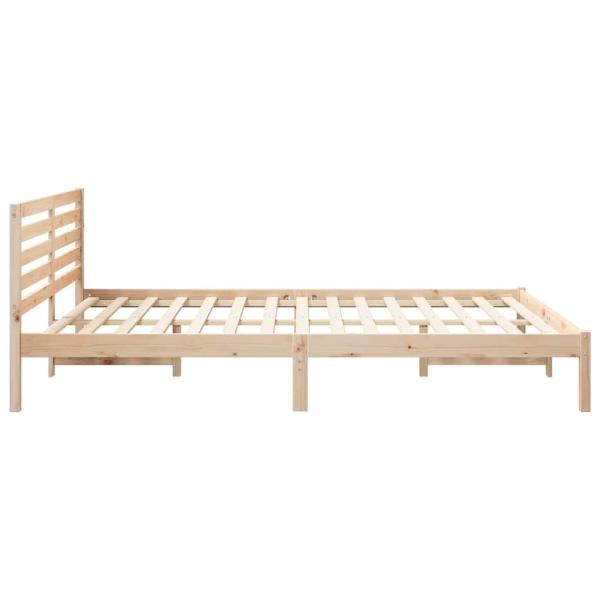 Bettgestell mit Kopfteil Braun 160 x 210 cm Massivkiefer