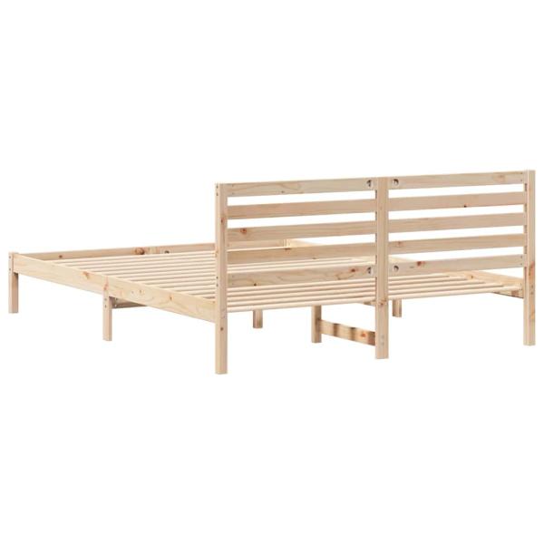 Bettgestell mit Kopfteil Braun 160 x 210 cm Massivkiefer