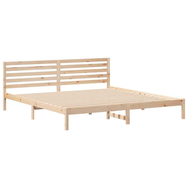 Bettgestell mit Kopfteil Braun 180 x 210 cm Massivkiefer
