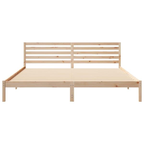 Bettgestell mit Kopfteil Braun 180 x 210 cm Massivkiefer