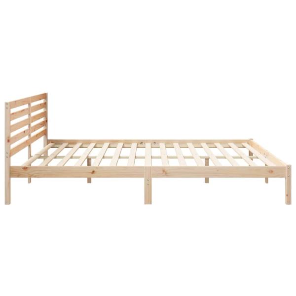 Bettgestell mit Kopfteil Braun 180 x 210 cm Massivkiefer