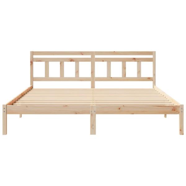Bettgestell mit Kopfteil Braun 200 x 200 cm Kiefernholz