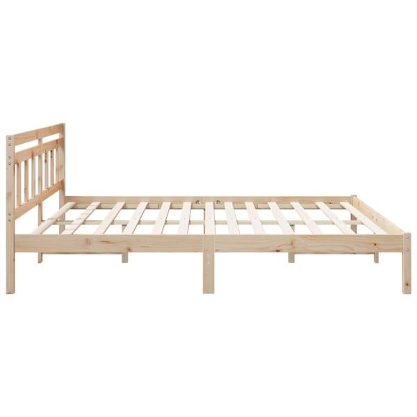 Bettgestell mit Kopfteil Braun 200 x 200 cm Kiefernholz