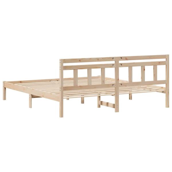 Bettgestell mit Kopfteil Braun 200 x 200 cm Kiefernholz