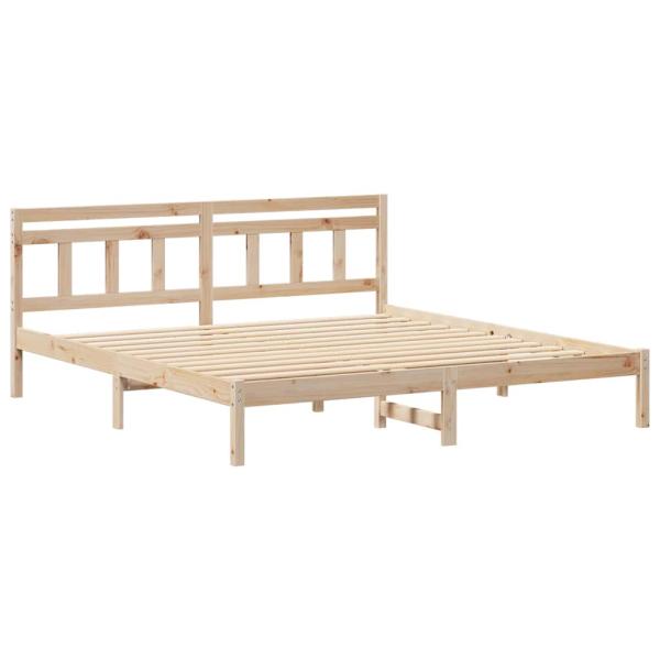 ARDEBO.de - Bettgestell mit Kopfteil Braun 180 x 200 cm Kiefernholz