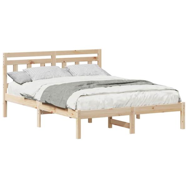 Bettgestell mit Kopfteil Braun 120 x 190 cm Kiefernholz