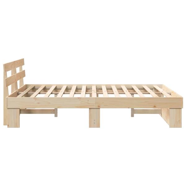 Bettgestell mit Kopfteil Braun 150 x 200 cm Kiefernholz