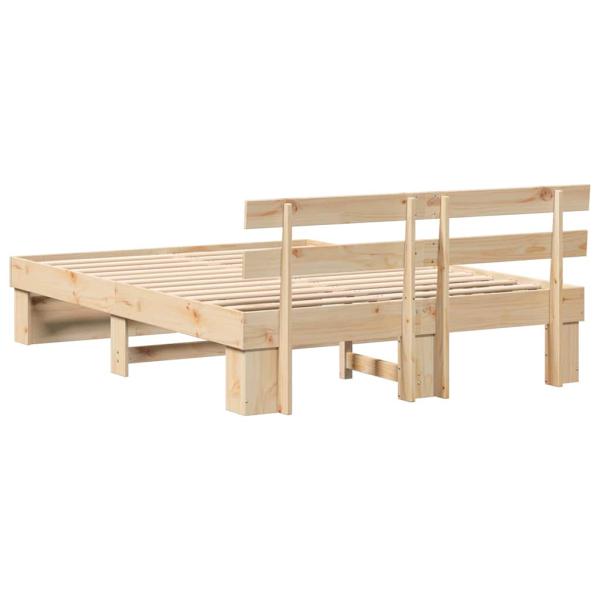 Bettgestell mit Kopfteil Braun 150 x 200 cm Kiefernholz