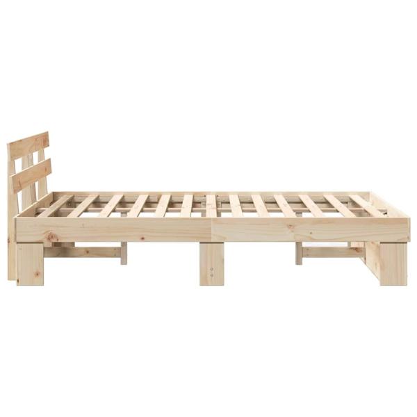 Bettgestell mit Kopfteil Braun 120 x 190 cm Massivkiefer