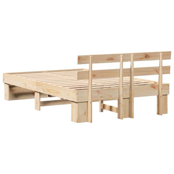 Bettgestell mit Kopfteil Braun 120 x 190 cm Massivkiefer