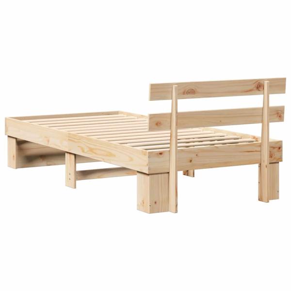 Bettgestell mit Kopfteil Braun 80 x 200 cm Massivkiefer