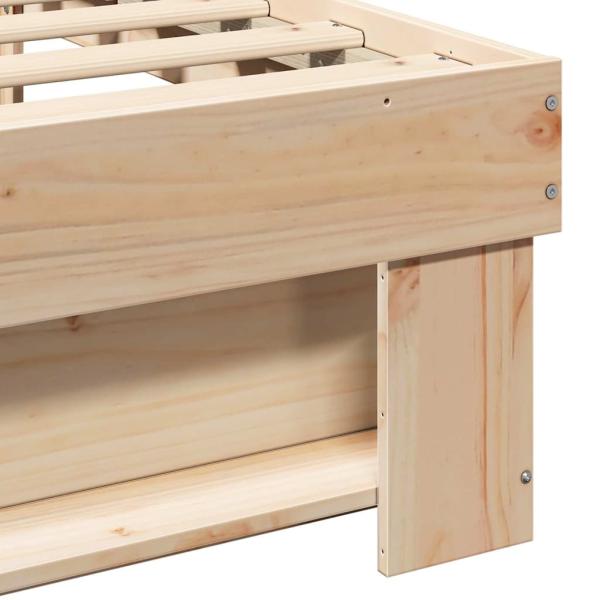 Bettgestell mit Kopfteil Braun 90 x 190 cm Massivkiefer