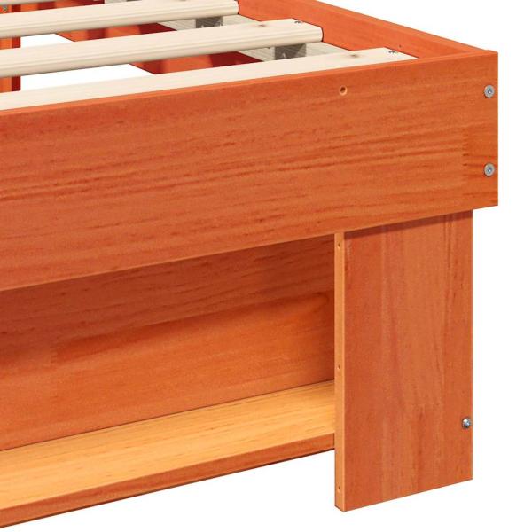 Bettgestell mit Kopfteil Wachsbraun 90 x 190 cm Massivkiefer