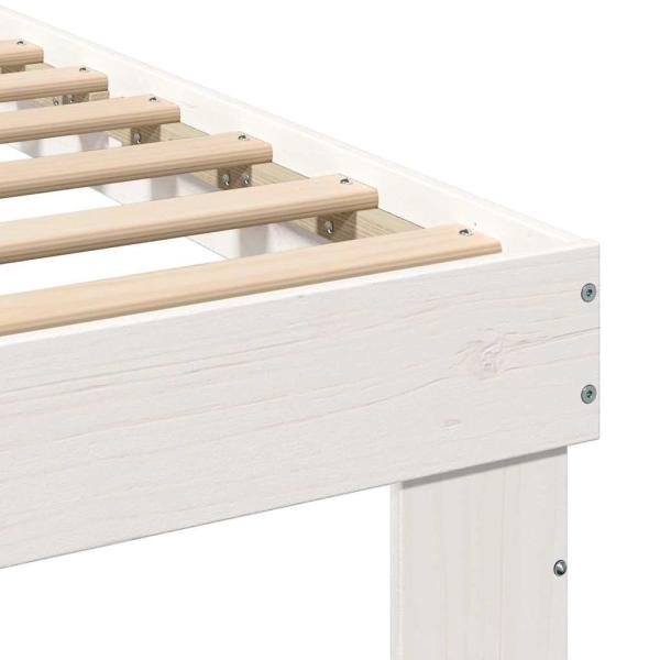 Bettgestell mit Schubladen mit Kopfteil Weiß 90 x 200 cm Massivkiefer