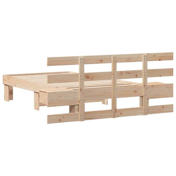 Bettgestell mit Schubladen mit Kopfteil Braun 90 x 190 cm Massivkiefer