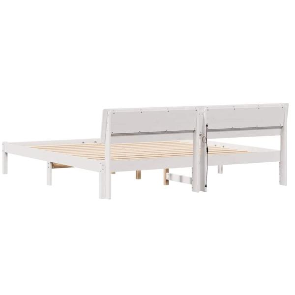 Bettgestell Weiß 180 x 200 cm Massivkiefer
