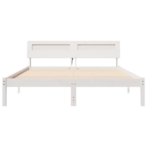 Bettgestell Weiß 160 x 200 cm Massivkiefer