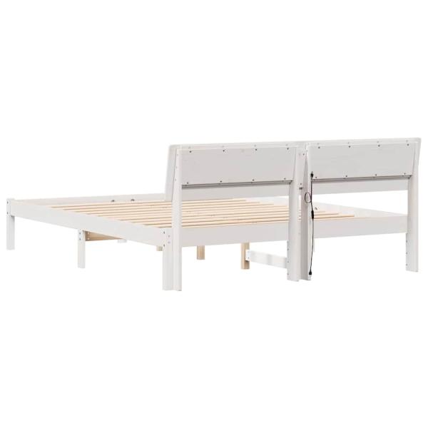 Bettgestell Weiß 160 x 200 cm Massivkiefer