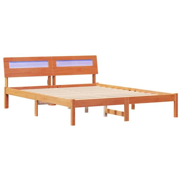 Bettgestell Wachsbraun 160 x 200 cm Massivkiefer