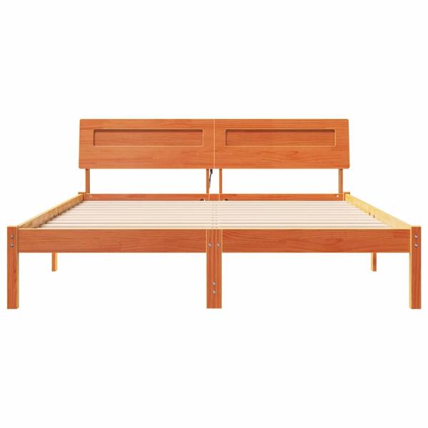 Bettgestell Wachsbraun 160 x 200 cm Massivkiefer