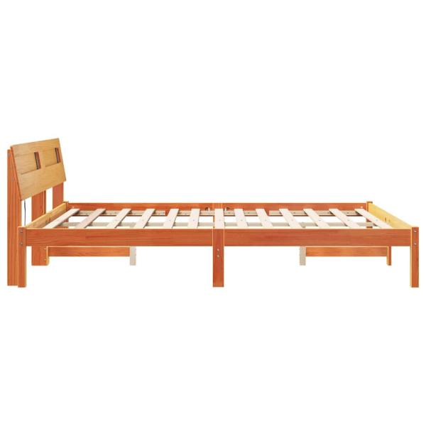 Bettgestell Wachsbraun 160 x 200 cm Massivkiefer