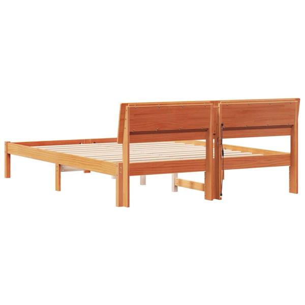 Bettgestell Wachsbraun 160 x 200 cm Massivkiefer