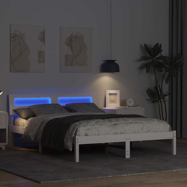 Bettgestell Weiß 120 x 200 cm Massivkiefer