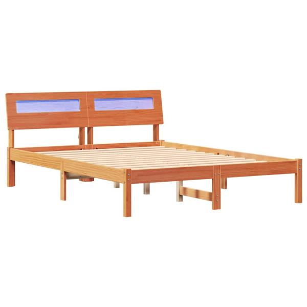 Bettgestell Wachsbraun 140 x 190 cm Massivkiefer