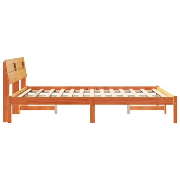 Bettgestell Wachsbraun 140 x 190 cm Massivkiefer
