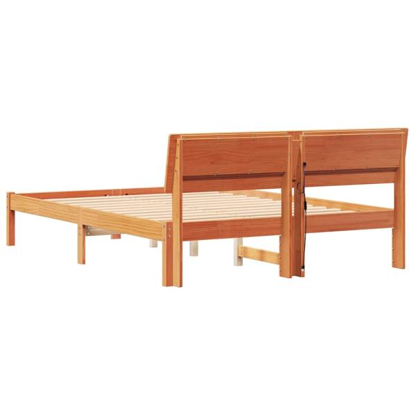 Bettgestell Wachsbraun 140 x 190 cm Massivkiefer