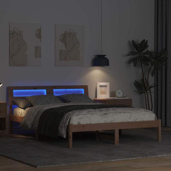 Bettgestell Braun 120 x 190 cm Massivkiefer