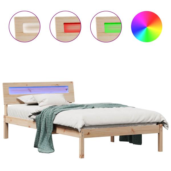 Bettgestell Braun 90 x 200 cm Massivkiefer