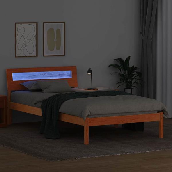 Bettgestell Wachsbraun 80 x 200 cm Massivkiefer