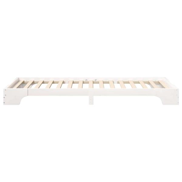 Bodenbettgestell mit Speicher Weiß 80 x 210 cm Holz