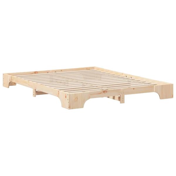 Bodenbettgestell mit Speicher Braun 160 x 210 cm Holz