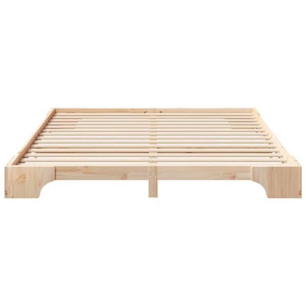 Bodenbettgestell Braun 200 x 210 cm Massivholz Kiefer
