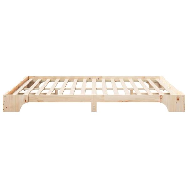 Bodenbettgestell Braun 200 x 210 cm Massivholz Kiefer