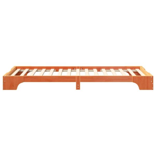 Bodenbettgestell mit Speicher Braun 80 x 220 cm Holz