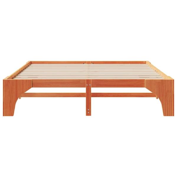 Bodenbettgestell Braun 200 x 200 cm Massivholz Kiefer