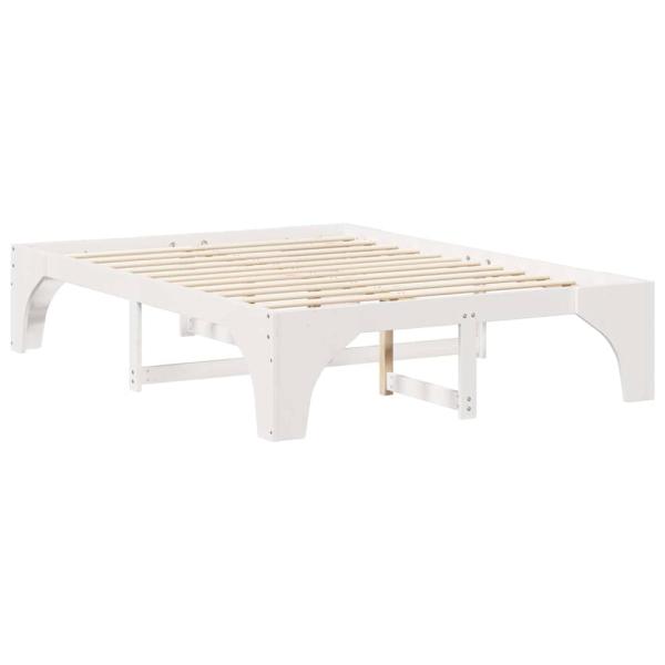 Bodenbettgestell Weiß 160 x 200 cm Massivholz Kiefer