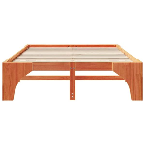 Bodenbettgestell Braun 150 x 200 cm Massivholz Kiefer