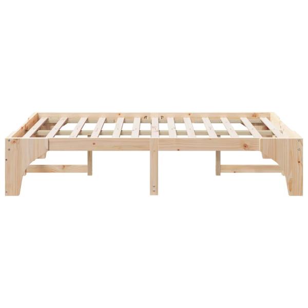 Bodenbettgestell mit Speicher Braun 120 x 190 cm Kiefernholz