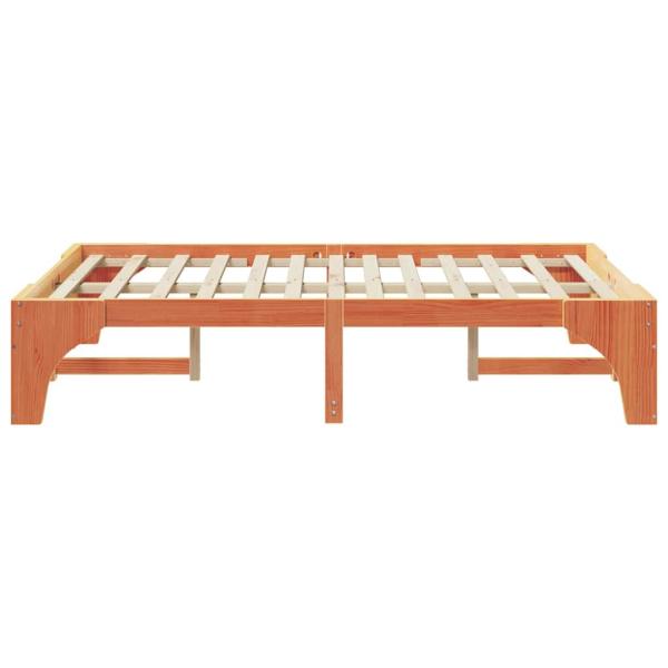 Bodenbettgestell Braun 120 x 190 cm Massivholz Kiefer