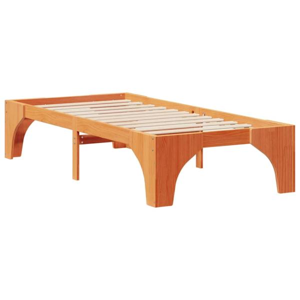 Bodenbettgestell Braun 100 x 200 cm Massivholz Kiefer
